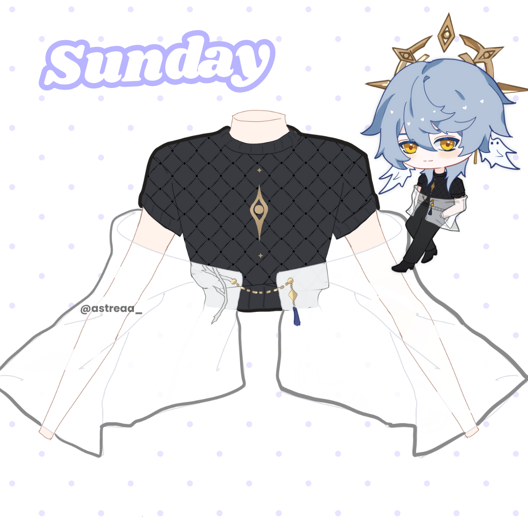 Preorder only - HSR Sunday Themed Shirt and Outerwear
