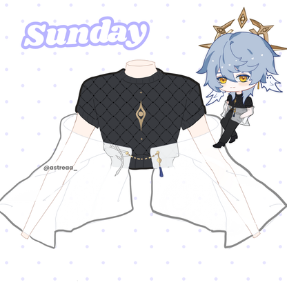 Preorder only - HSR Sunday Themed Shirt and Outerwear