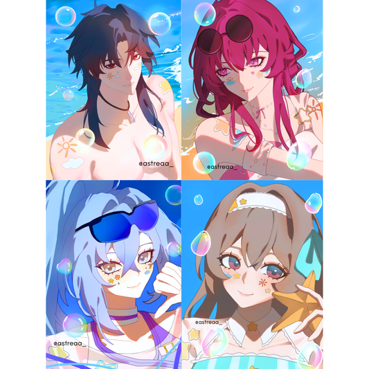 HSR- Holographic A5 Prints (Summer Stellaron Hunters)